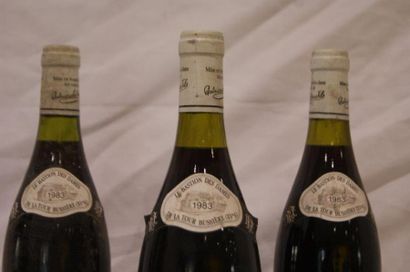 null Trois bouteilles de Vosne Romanée , Patriarche père et fils . 1983; Etiquettes...
