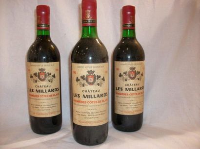 null 3 bouteilles de Côtes de Blaye, Château Les Milliards, 1985, LB