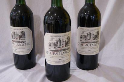 null 3 bouteilles de 1eres Côtes de Bordeaux, Château Laroche, 1985 (LB)
