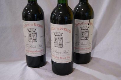 null 3 bouteilles de St Emillion, Château Ferrand, 1996 (une étiquette légèrement...