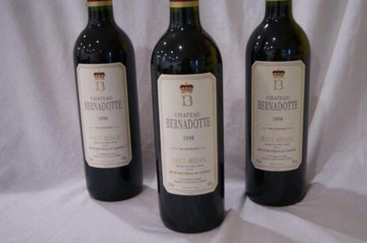 null 3 bouteilles Haut Médoc, Château Bernadotte, 1998
