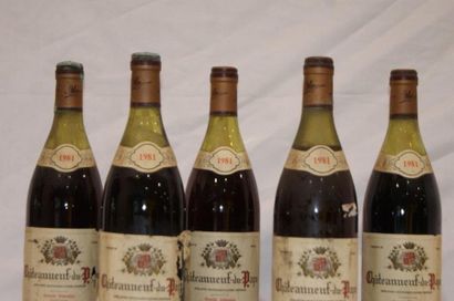 null 5 bouteilles de Chateauneuf du Pape, G. MOURE & fils, 1981. Etiquettes sales...