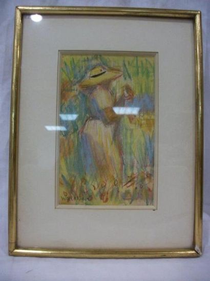 null Henry WORMSER (1909-?) Paire d'aquarelles, figurant un coupe de maraîchers....
