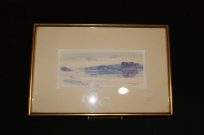 null Gaston SEBIRE (1920-2001) Paysage. Aquarelle, datée de 1973. 10 x 20 cm