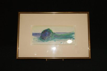 null Gaston SEBIRE (1920-2001) Bouquet de violettes. Aquarelle. 10 x 20 cm