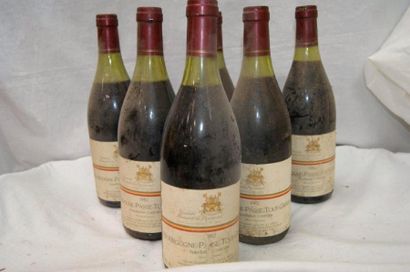 null 6 bouteilles de Bourgogne Passe-tout-grain, Vicomte Bernard de Romanet, 1982...