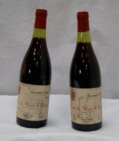 null 2 bouteilles de Côte-de-Nuits-Villages, Savour Club, 1974. (LB, es, dépôt)