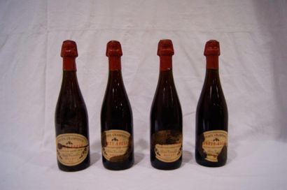 null 4 bouteilles de Coteaux champenois, Bouzy Rouge. (étiquettes tâchées)