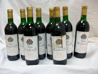 null 8 bouteilles de Chateau Hautes Graves de By, 1989 (LB et B, capsule abimée)
