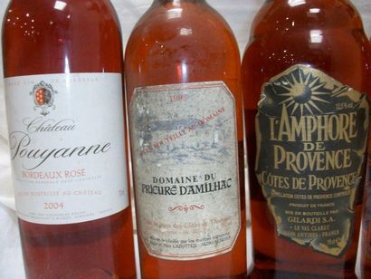 null Lot de 6 bouteilles de rosé: bordeaux 1994, bordeau 1989, Prieuré d'Amilhac...