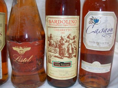 null Lot de 6 bouteilles de vin rosé: Guerrouane 1993, Bordeaux 1992, Gran Corpas,...