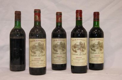 null 5 bouteilles de Chateau Lagatte : une de 1997 , deux de 1990 , une de 1991 et...