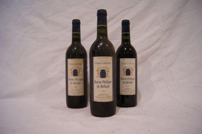 null 3 bouteilles de Chateau de Naujan, baron Philippe de Bellade. 2003