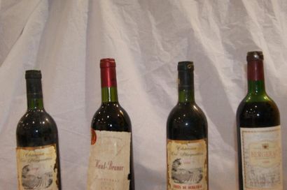 null Lot de 4 bouteilles de bergerac rouge: haut branac 1999 ( etiquette déchirée...