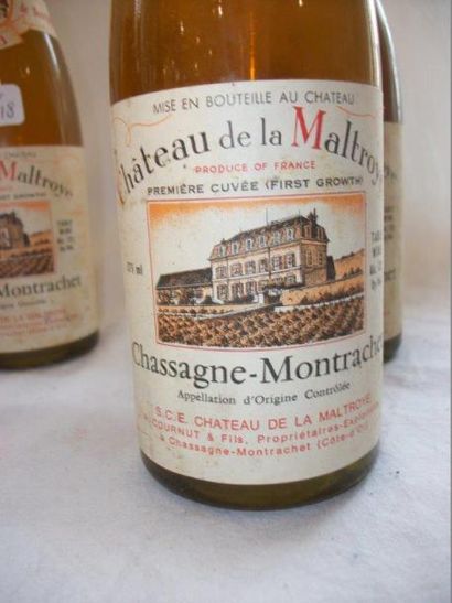 null 4 demi-bouteilles de Chassagne-Montrachet, cuvée La Maltroye, 1978. (LB et ...