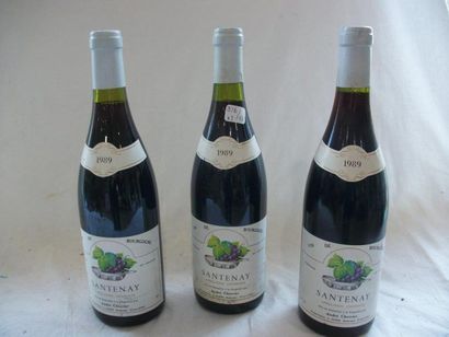 null 3 bouteilles de Santenay, André Cherrier, 1989. (2 TLB)