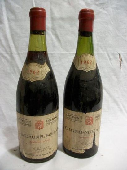 null 2 bouteilles de Chateauneuf du pape, Antoine DEPARGNIEUX,1962. esa b et lb