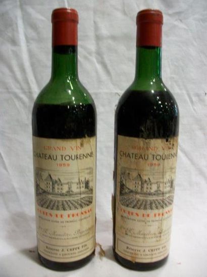 null 2 bouteilles de Côtes de Fronsac, Château Tourenne. 1959. esa b