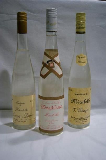 null Lot de 3 bouteilles de Mirabelle : Meyer, Le Comte Blaise, Meyblum.