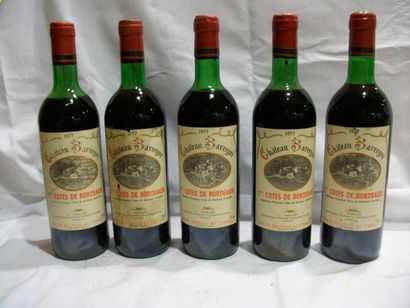 null 5 bouteilles de Premières Côtes de Bordeaux, Château Barreyre, L Viollet, 1975....