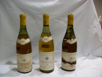null 3 bouteilles de Meursault, Virely-Rougeot, 2 de 1972, 1 de 1977. (LB et B, 1...