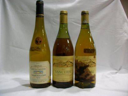 null Lot de 3 bouteilles de vin blanc : 2 de Sancerre 1985, 1 de Muscadet Sèvre et...