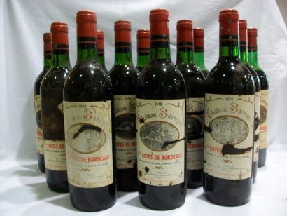 null 12 bouteilles de Premières Cotes de Bordeaux, Château Barreyre, 10 de 1976 et...