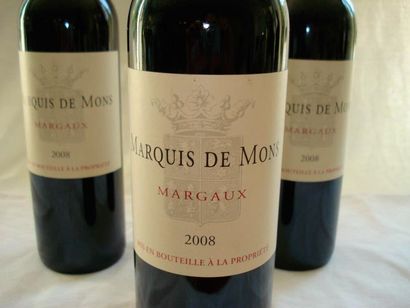 null 3 bouteilles de Margaux, Marquis de Mons, 2008.