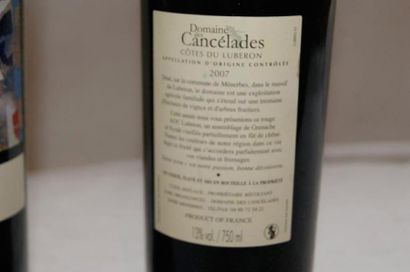 null 2 bouteilles de vin des Côtes du Luberon, Domaine des Cancélades, 2007.