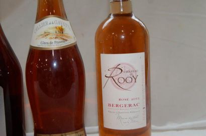 null Lot de 7 bouteilles de vin rosé : Catalogne, Jura, Alsace, Bergerac, Camargue,...