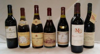 null Lot de 9 bouteilles de vins rouges : Bordeaux, Beaujolais, Provence, Saint Chinian,...