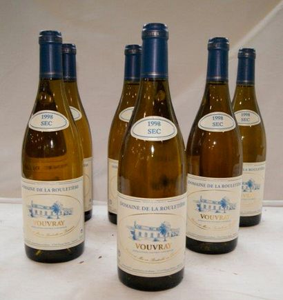 null 6 bouteilles de Vouvray Sec, Domaine de la Rouletière, 1998.