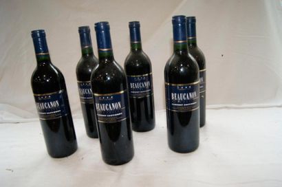 null 6 bouteilles de vin californien, Beaucanon, 1990.