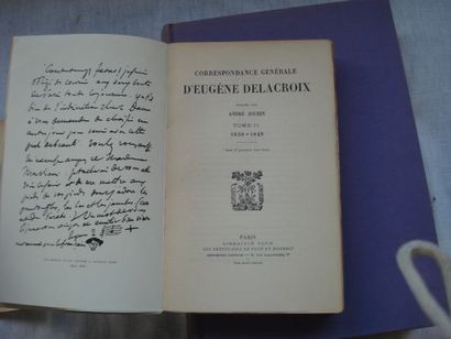 null Lot de 3 livres : "Ecrits d'Eugène Delacroix" (Plon, 1942), "Correspondance...