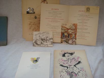 null Lot de menus anciens illustrés et provenant de restaurants célèbres dont le...