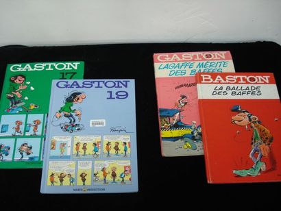 null GASTON Lot de 3 bandes dessinées : "Lagaffe mérite des baffes" (1983, Dupuis),...