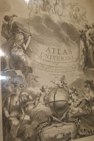null Gravure "Atlas universel 1757". 60 x 42 cm Encadrée sous verre.
