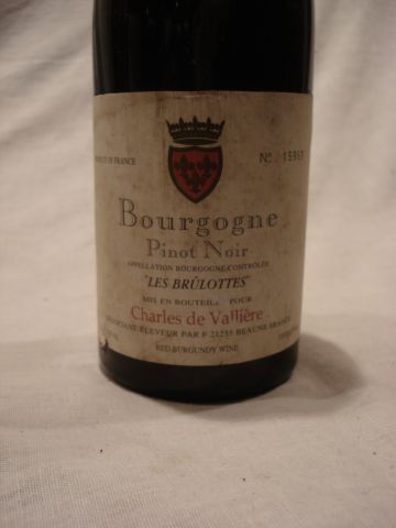 null 1 bouteille de Pinot Noir, domaine les Brulottes, 1998.