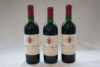 null 3 bouteilles de Lalande de Pomerol, Château Le Baraillot, 1993.