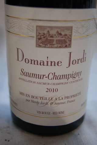 null 3 bouteilles de Saumur Champigny, domaine Jordi, 2010.