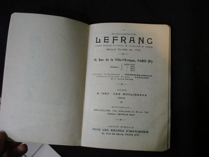 null "Agenda Lefranc", 1930.