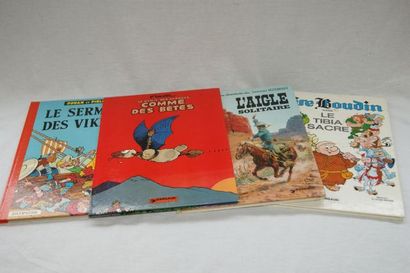 null Lot de 4 bandes dessinées : Frère Boudin "Le Tibia Sacré" Dargaud (1977, BE),...