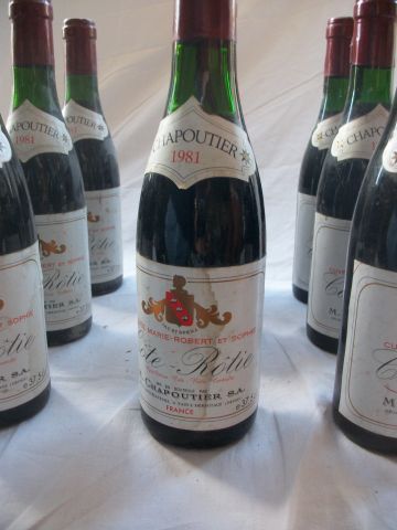 null 12 ½ bouteilles Cote Rôtie cuvée Marie Robert & Sophie , Chapoutier 1981