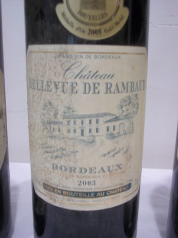 null 3 bouteilles de Bordeaux, Château Bellevue de Rambaud (2003)