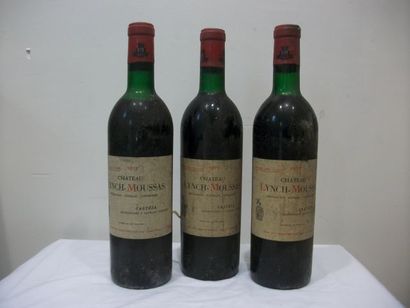 null 3 bouteilles de Pauillac, Château Lynch-Moussas (1973), (esa, LB)