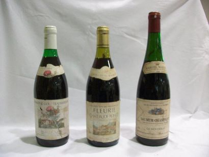 null 3 bouteilles de vin rouge : 2 bouteilles de Beaujolais (1985 et 1993) et une...