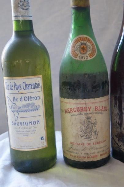 null Lot de 6 bouteilles : Sauvignon de l'Ile d'Oléron, Mercurey Blanc 1972 (niveau...