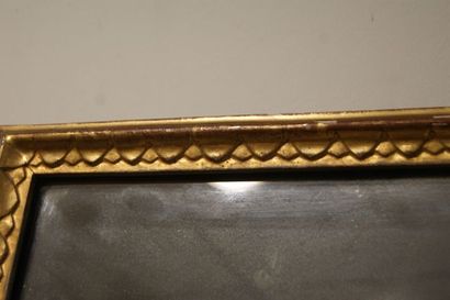 null Important miroir en bois stuqué et doré. XIXe siècle. Glace au mercure. 173...