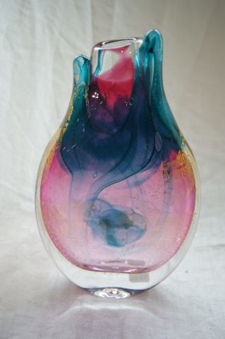 null Jean-Luc GAMBIER Vase en verre polychrome. Signé. Daté 94. Haut.: 25 cm