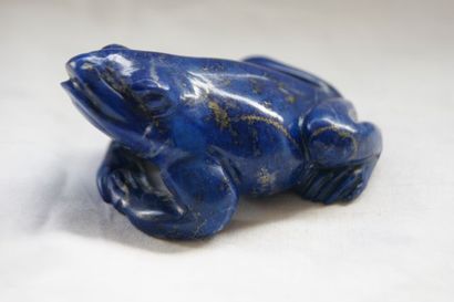 null Petit grenouille en lapis lazuli. 8 cm